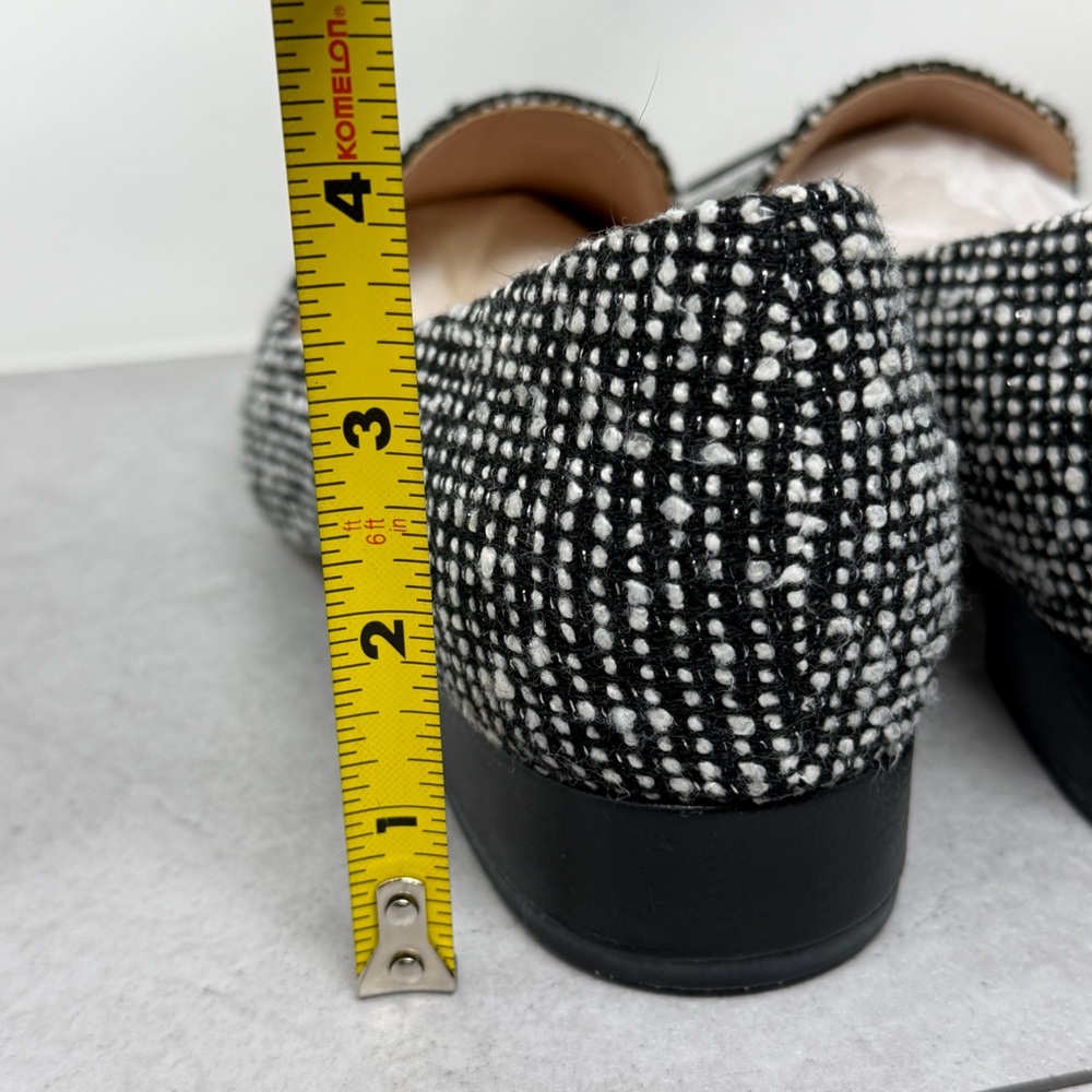 Cole Haan Viola Black & White Tweed Pointed Toe Skimmers/Loafers Size 9B - Picture 5 of 11